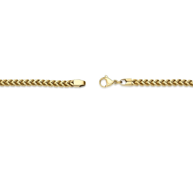 Thin Foxtail Chain Gift Set in Gold Ion Plated Stainless Steel, 24"