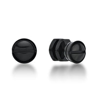 Men's Round Stud Earring in Black Ion Plated Stainless Steel
