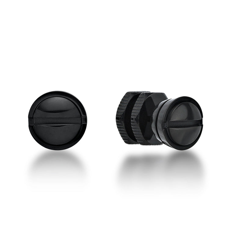 Men's Round Stud Earring in Black Ion Plated Stainless Steel
