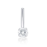 14K Gold L-Shaped Diamond Nose Ring - 20G