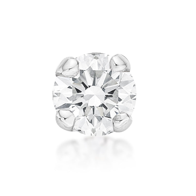 14K Gold Straight Bone Diamond Nose Ring - 20G