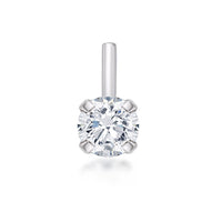 14K L-Shaped Cubic Zirconia Nose Ring - 20G