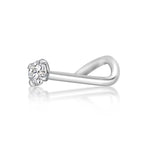 14K Screw Cubic Zirconia Nose Ring - 20G