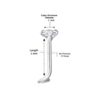 14K Screw Cubic Zirconia Nose Ring - 20G