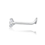 14K Screw Cubic Zirconia Nose Ring - 20G