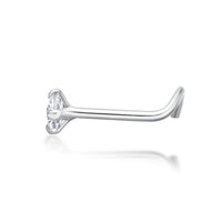 14K Screw Cubic Zirconia Nose Ring - 20G