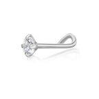 14K Screw Cubic Zirconia Nose Ring - 20G