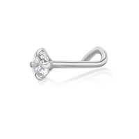 14K Screw Cubic Zirconia Nose Ring - 20G