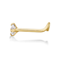 14K Screw Cubic Zirconia Nose Ring - 20G