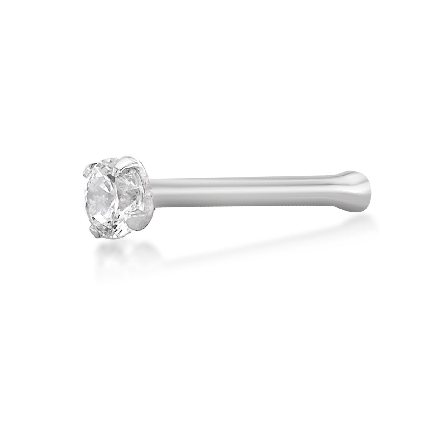 14K Cubic Zirconia Nose Stud - 20G