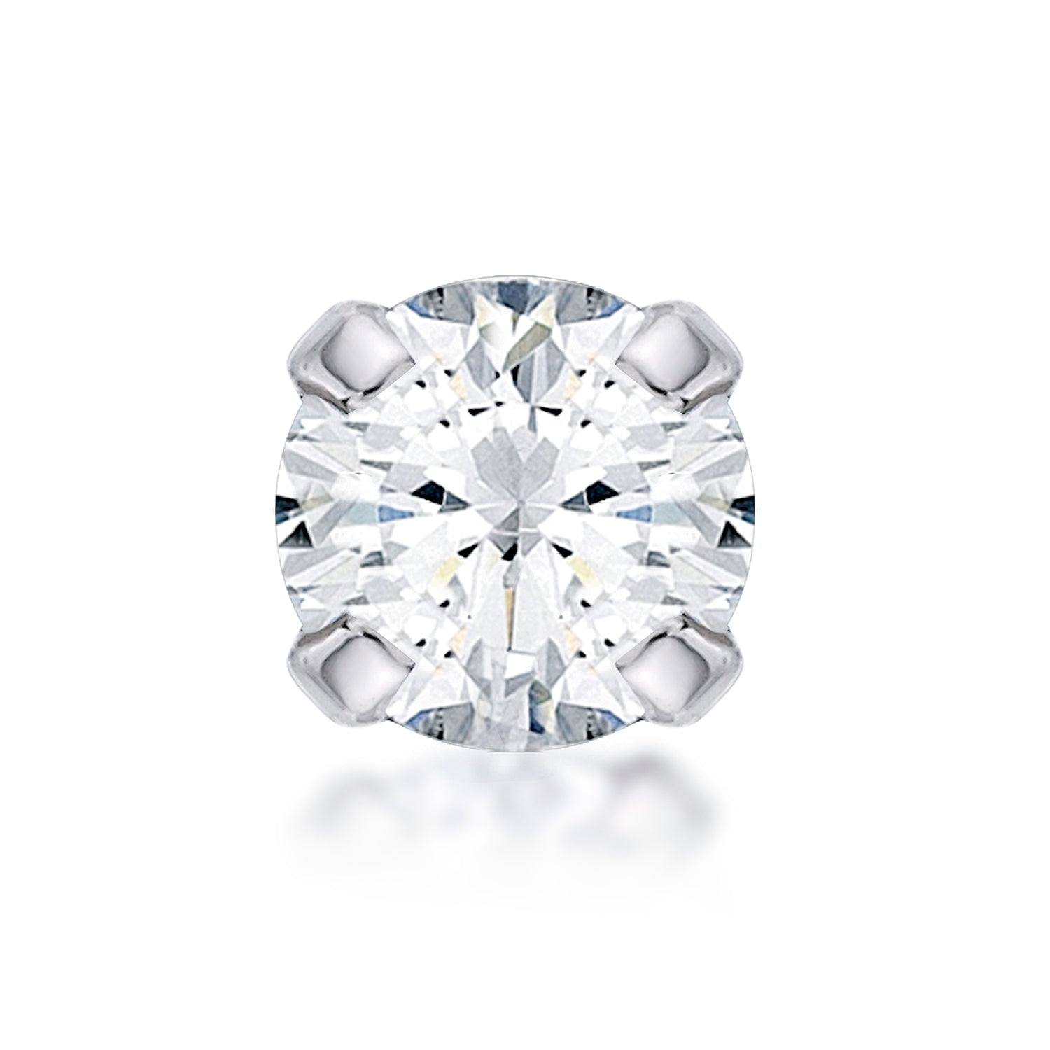 14K Cubic Zirconia Nose Stud - 20G