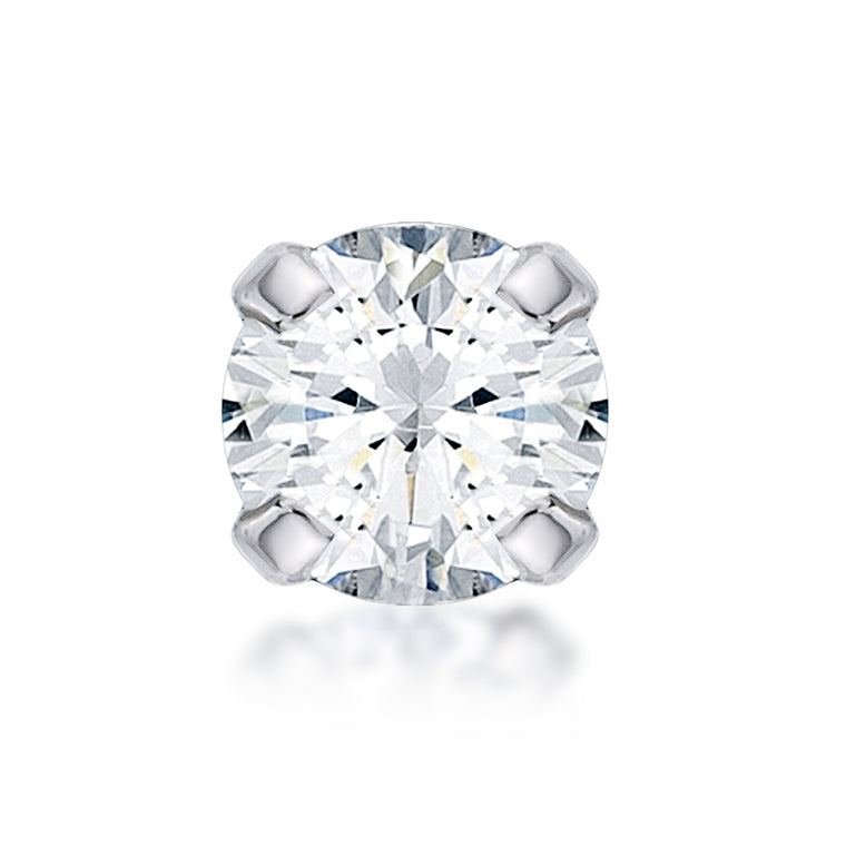 14K Cubic Zirconia Nose Stud - 20G