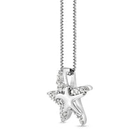 Diamond Mother & Child Starfish Pendant in Sterling Silver (1/10 ct. tw.)