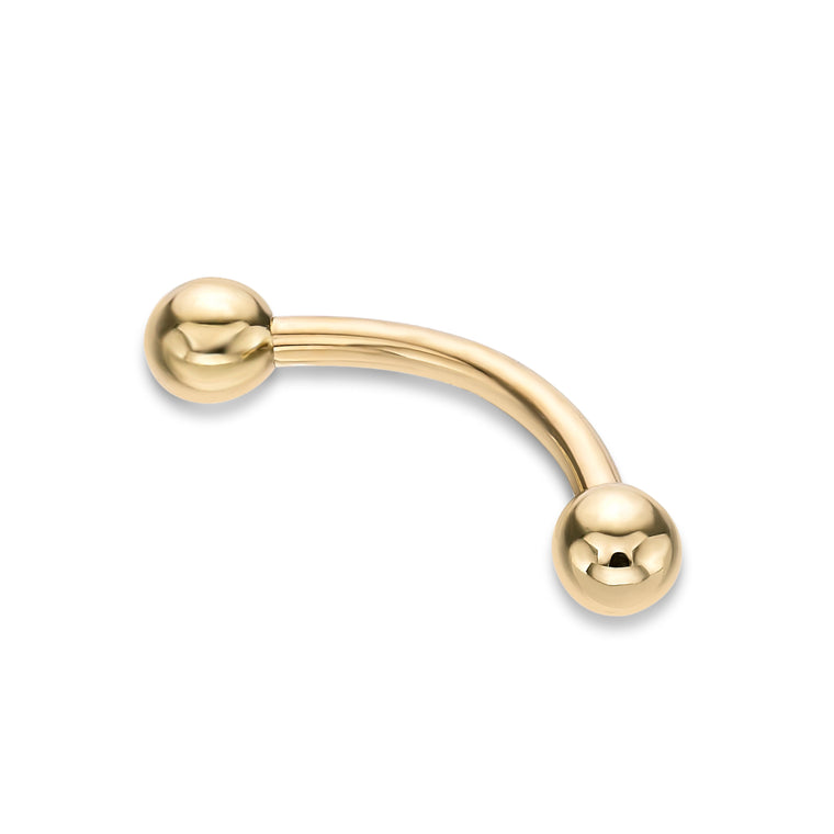 Banana Pin Barbell Eyebrow Piercing - 16G - 3/8"