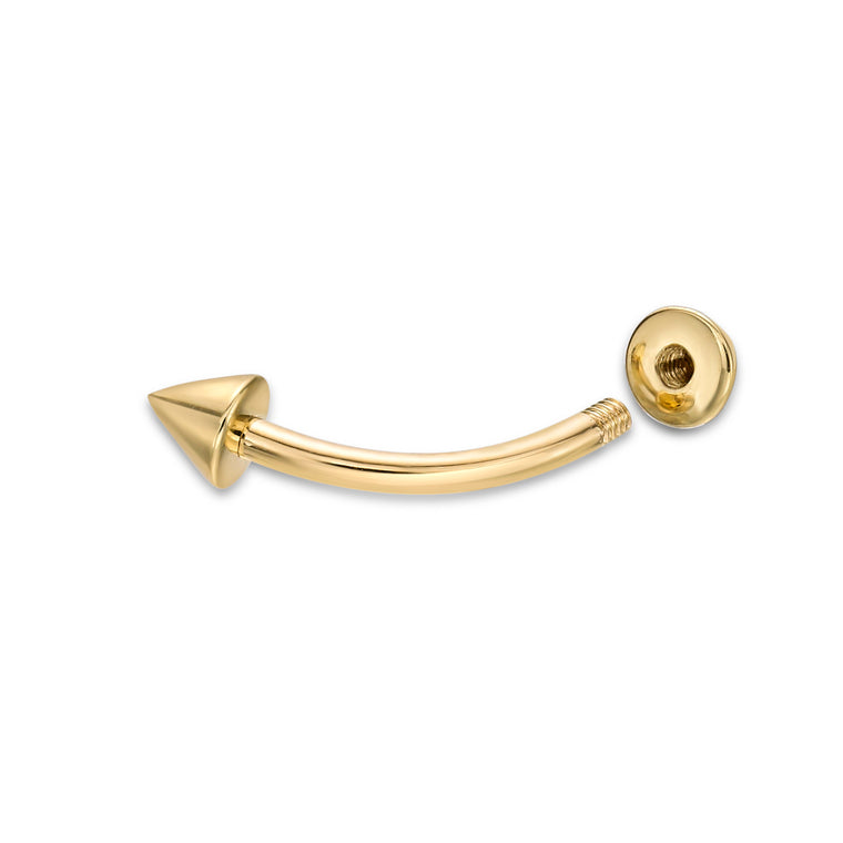 Banana Pin Spiked Eyebrow Piercing - 16G