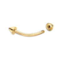 Banana Pin Spiked Eyebrow Piercing - 16G - 3/8"
