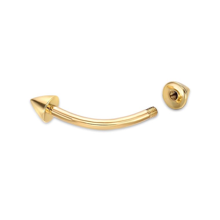 Banana Pin Spiked Eyebrow Piercing - 16G - 3/8"