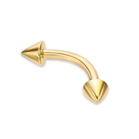 Banana Pin Spiked Eyebrow Piercing - 16G - 3/8"