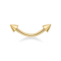 Banana Pin Spiked Eyebrow Piercing - 16G - 3/8"