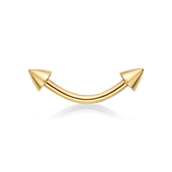 Banana Pin Spiked Eyebrow Piercing - 16G