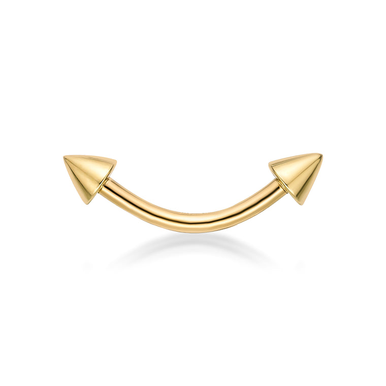 Banana Pin Spiked Eyebrow Piercing - 16G - 3/8"