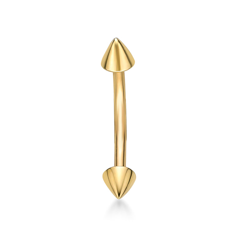 Banana Pin Spiked Eyebrow Piercing - 16G - 3/8"