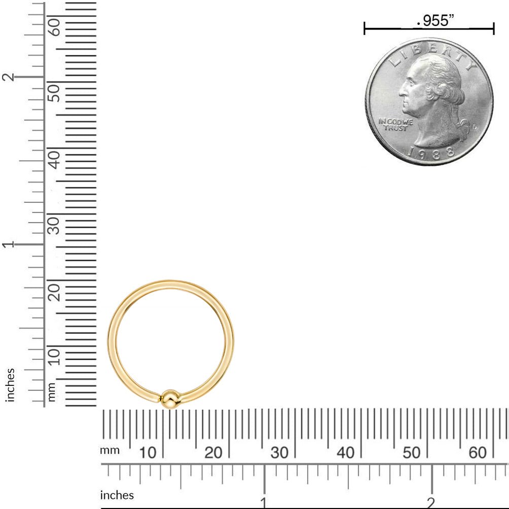 Captive Bead Hoop Nipple Ring - 14G