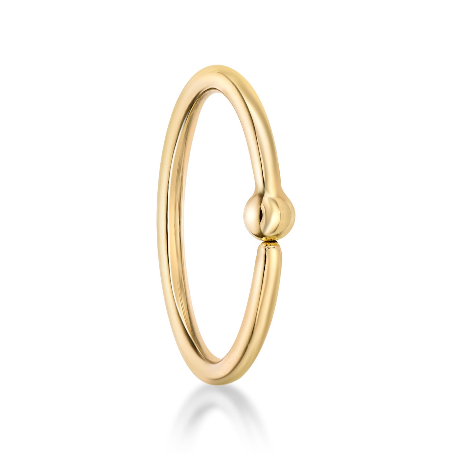 Captive Bead Hoop Nipple Ring - 14G