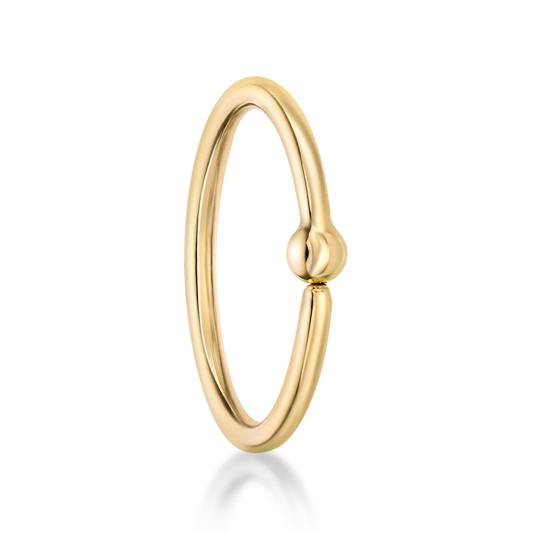 Captive Bead Hoop Nipple Ring - 14G