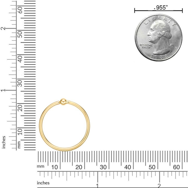 Captive Bead Hoop Nipple Ring - 14G