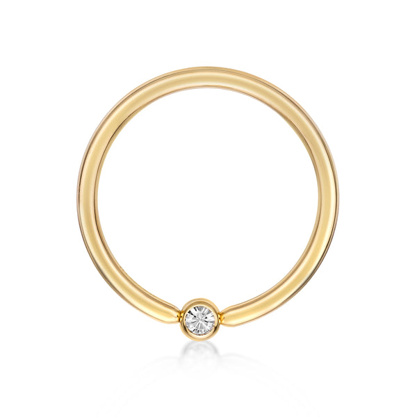 Swarovski Crystal Captive Bead Nipple Hoop - 14G