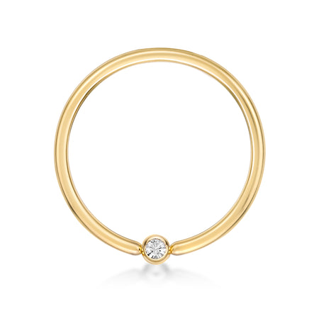 Crystal Captive Bead Nipple Hoop - 14G