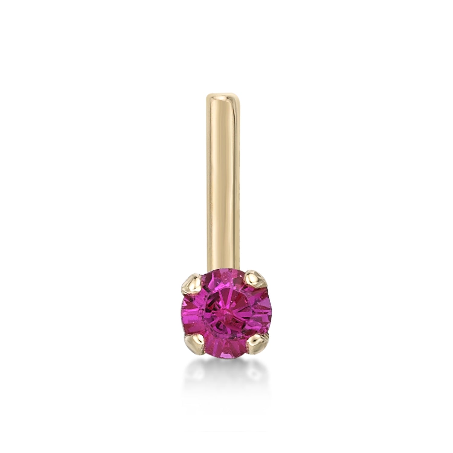 14K L-Shaped Swarovski Nose Stud - 20G