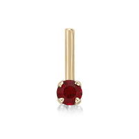 14K L-Shaped Swarovski Nose Stud - 20G