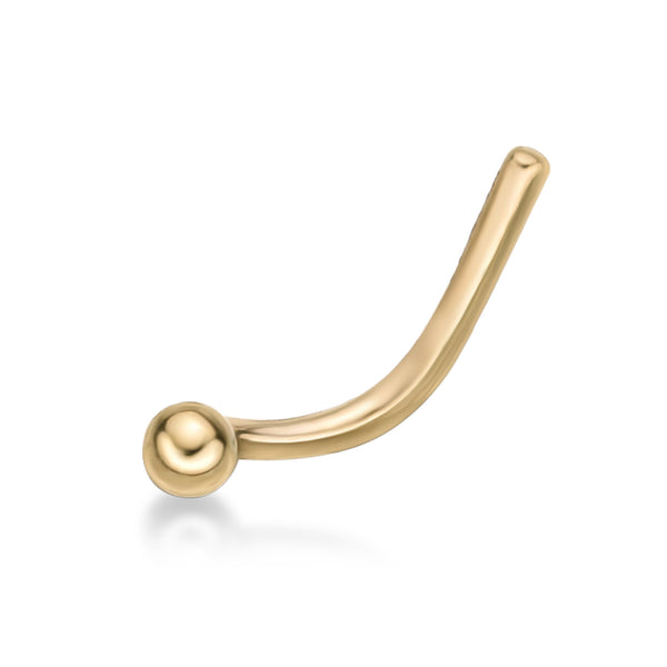 14K Screw Ball Nose Ring - 20G