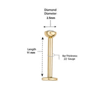 Swarovski Crystal Monroe Labret -16G