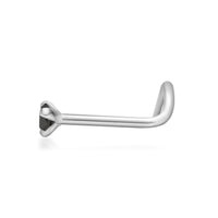 14K Screw Black Diamond Nose Ring - 20G