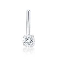 14K Gold L-Shaped Diamond Nose Ring - 20G
