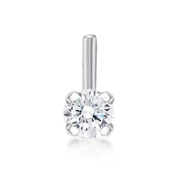 14K Gold L-Shaped Diamond Nose Ring - 20G