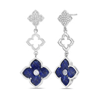 Flora Grand Triple Flower Cubic Zirconia Drop Earrings
