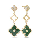 Flora Grand Triple Flower Cubic Zirconia Drop Earrings