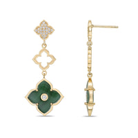 Flora Grand Triple Flower Cubic Zirconia Drop Earrings