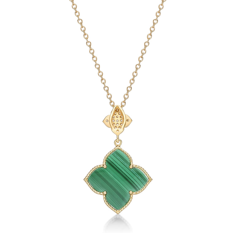 Flora Classic Double Flower Pendant Necklace