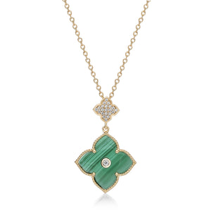 Flora Classic Double Flower Pendant Necklace