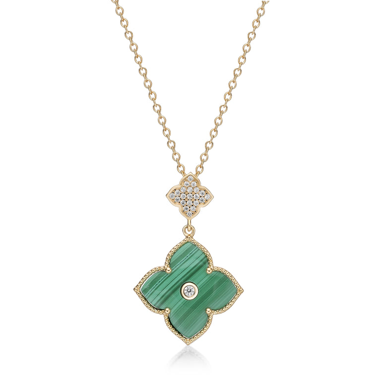 Flora Classic Double Flower Pendant Necklace