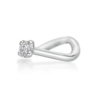 14K Gold Screw Diamond Nose Ring - 20G