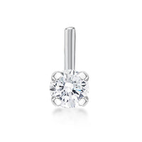 14K L-Shaped Diamond Nose Stud - 22G