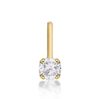 14K L-Shaped Diamond Nose Stud - 22G