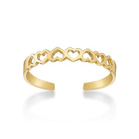 Alternating Heart Adjustable Toe Ring