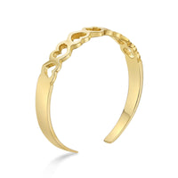 Alternating Heart Adjustable Toe Ring